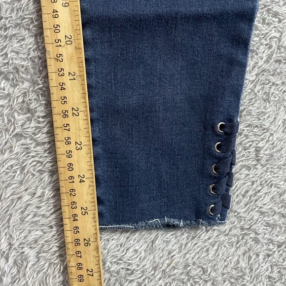 Democracy Jeans‎ Womens Size 8 High Rise Skinny Stretch Dark Wash Ankle Laced - Picture 6 of 8
